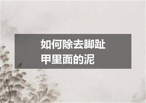 如何除去脚趾甲里面的泥