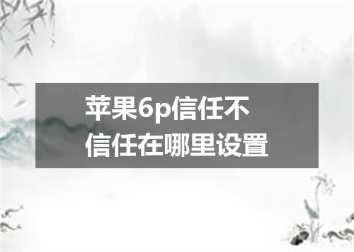 苹果6p信任不信任在哪里设置
