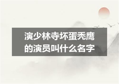 演少林寺坏蛋秃鹰的演员叫什么名字