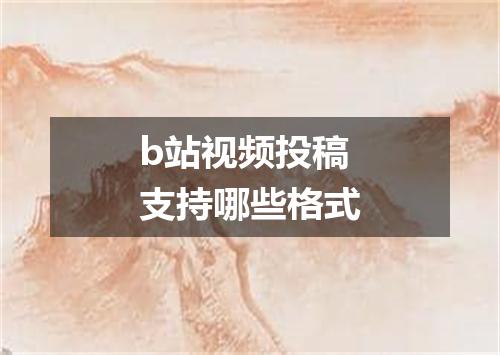 b站视频投稿支持哪些格式