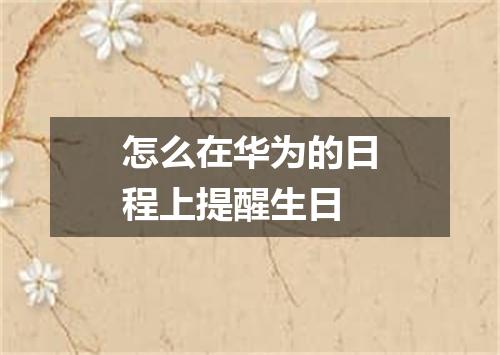 怎么在华为的日程上提醒生日