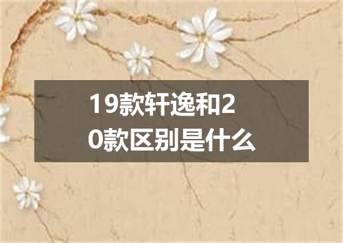 19款轩逸和20款区别是什么