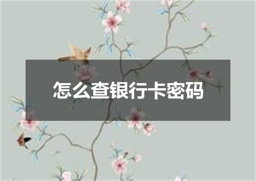 怎么查银行卡密码