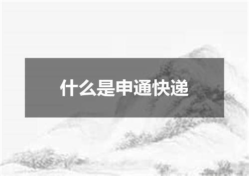 什么是申通快递