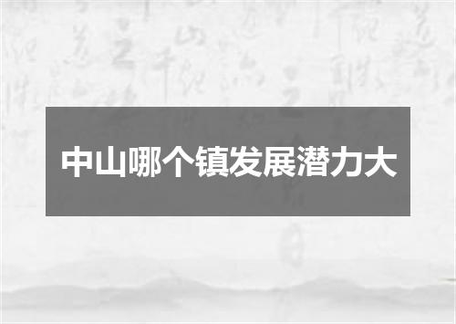 中山哪个镇发展潜力大