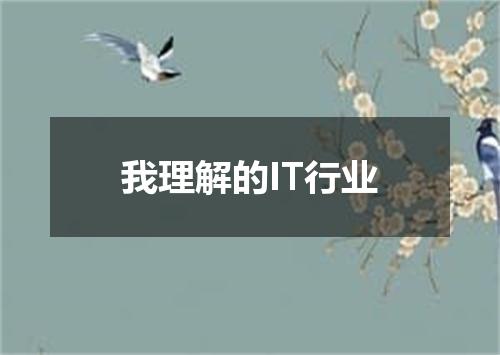 我理解的IT行业