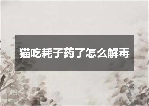 猫吃耗子药了怎么解毒