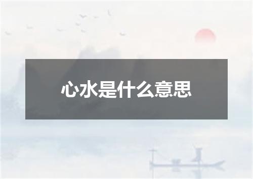 心水是什么意思