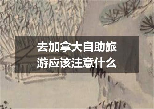 去加拿大自助旅游应该注意什么