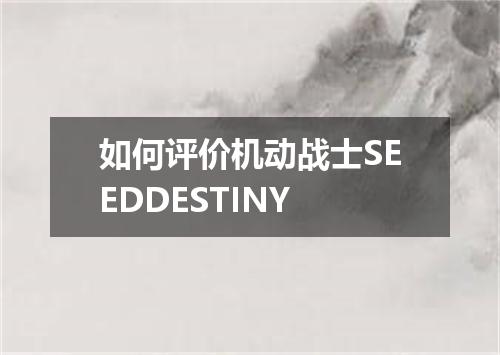 如何评价机动战士SEEDDESTINY