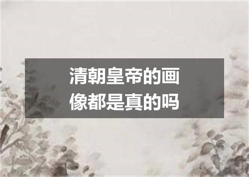 清朝皇帝的画像都是真的吗