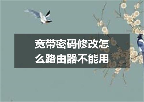 宽带密码修改怎么路由器不能用