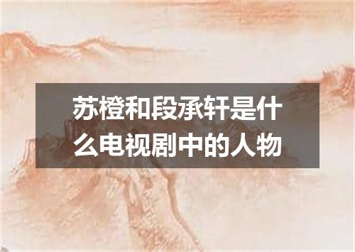 苏橙和段承轩是什么电视剧中的人物