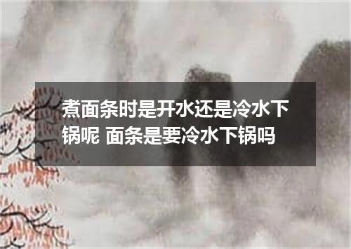 煮面条时是开水还是冷水下锅呢 面条是要冷水下锅吗