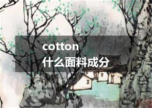 cotton什么面料成分