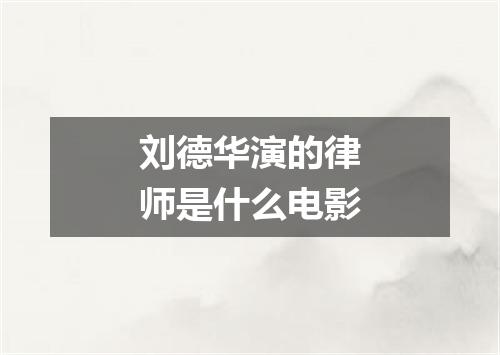 刘德华演的律师是什么电影