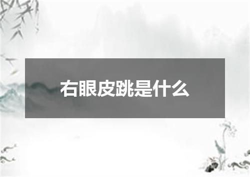 右眼皮跳是什么
