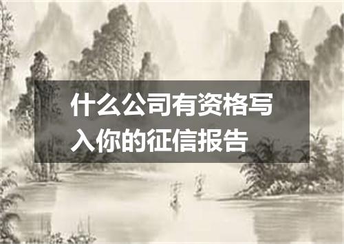 什么公司有资格写入你的征信报告