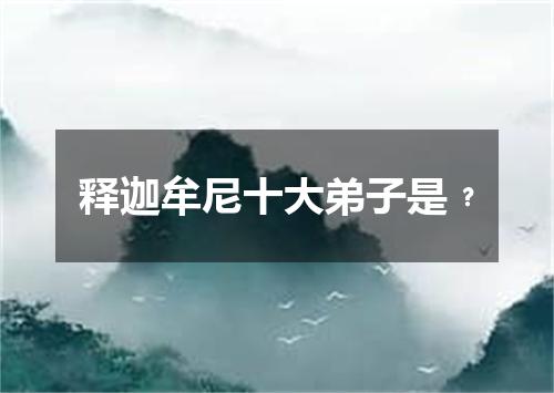 释迦牟尼十大弟子是﹖