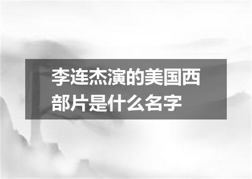 李连杰演的美国西部片是什么名字