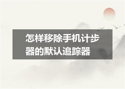 怎样移除手机计步器的默认追踪器