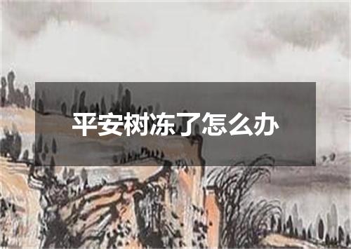 平安树冻了怎么办