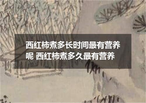 西红柿煮多长时间最有营养呢 西红柿煮多久最有营养