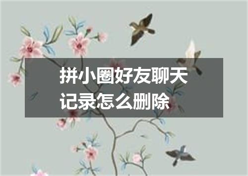 拼小圈好友聊天记录怎么删除