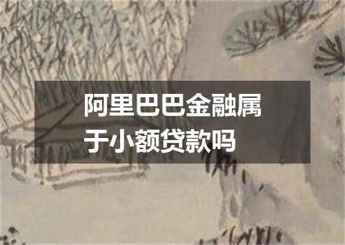 阿里巴巴金融属于小额贷款吗