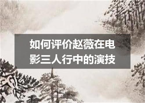 如何评价赵薇在电影三人行中的演技