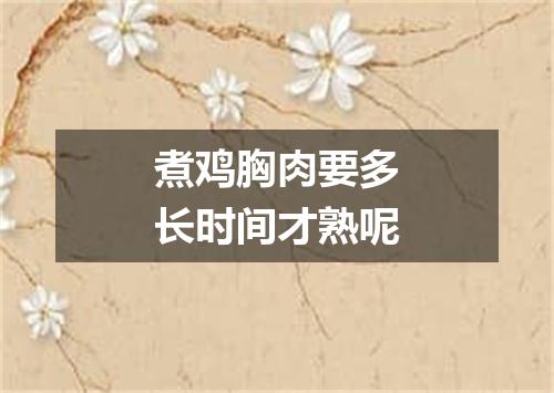 煮鸡胸肉要多长时间才熟呢