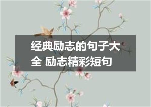 经典励志的句子大全 励志精彩短句