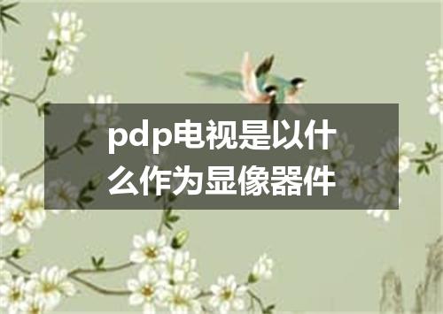 pdp电视是以什么作为显像器件