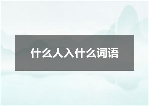 什么人入什么词语