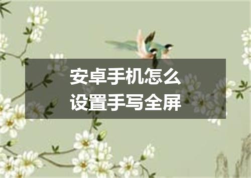 安卓手机怎么设置手写全屏