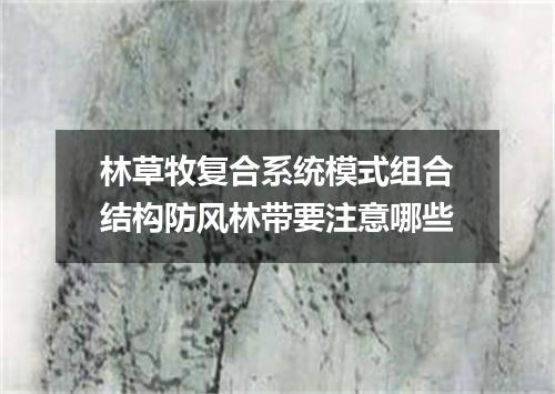 林草牧复合系统模式组合结构防风林带要注意哪些