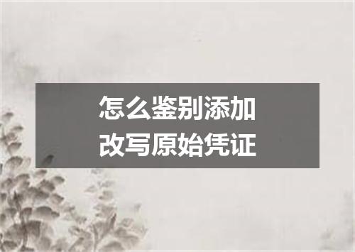怎么鉴别添加改写原始凭证
