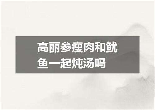 高丽参瘦肉和鱿鱼一起炖汤吗