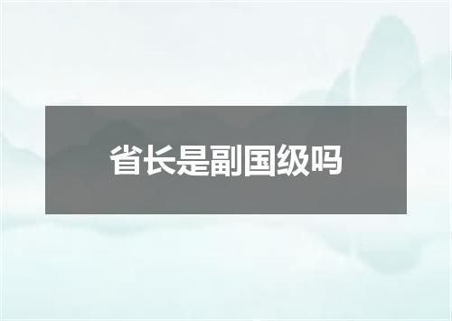 省长是副国级吗