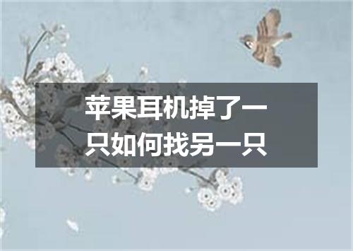 苹果耳机掉了一只如何找另一只