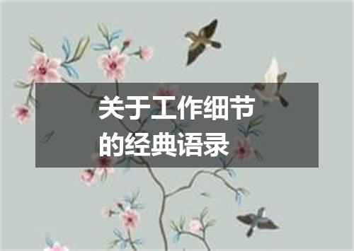 关于工作细节的经典语录