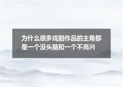 为什么很多戏剧作品的主角都是一个没头脑和一个不高兴