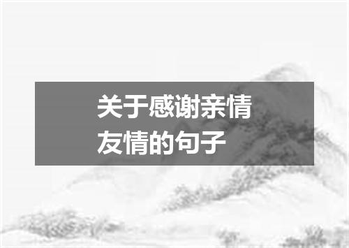 关于感谢亲情友情的句子