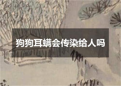 狗狗耳螨会传染给人吗