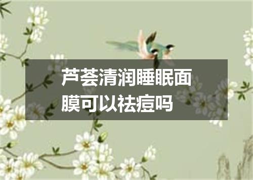 芦荟清润睡眠面膜可以祛痘吗