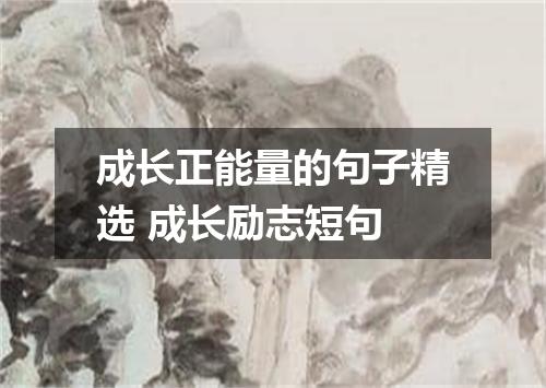 成长正能量的句子精选 成长励志短句