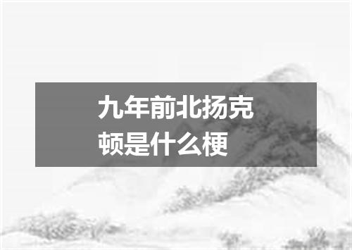 九年前北扬克顿是什么梗