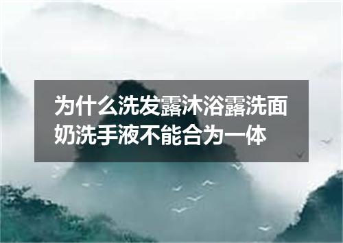 为什么洗发露沐浴露洗面奶洗手液不能合为一体