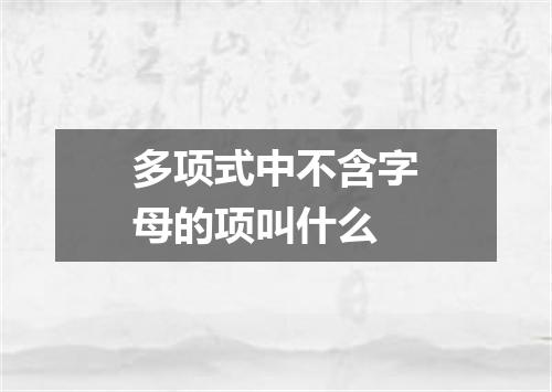 多项式中不含字母的项叫什么