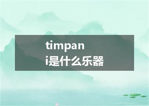 timpani是什么乐器